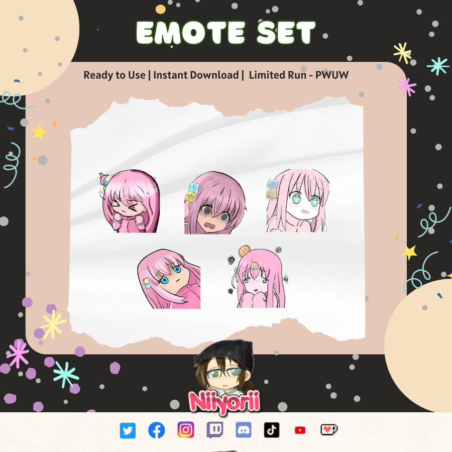 Bocchi Emote Set - Niyo Arts Bocchi Emote Set - Niyo Arts
